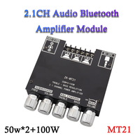 MT21 Digital Power Amplifier Board 2x50W+100W 2.1 Channel Subwoofer AUX 12V 24V Audio Stereo Bluetooth 5.0 Bass Amplifier