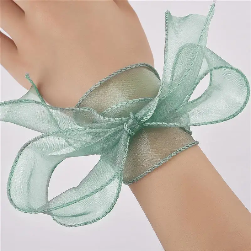 10M/2.2M Fishtail Yarn Organza Ribbon For DIY Bow Hair Ornament Bouquet Gift Wrapping Wave Silk Organza Ribbons Lace Fabric