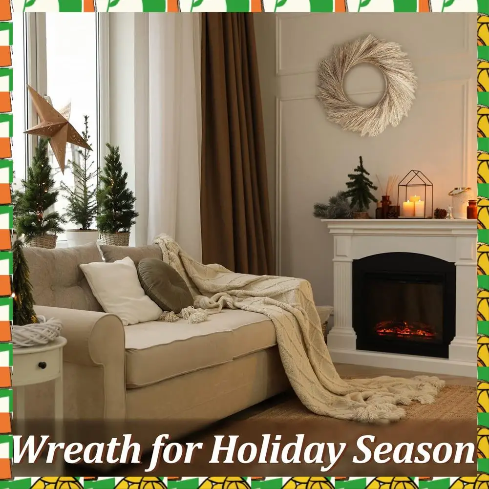 

Профессиональный инструмент 24-дюймовый осенний венок Венок для фермерского дома с 11-дюймовым внутренним кольцом для рождественского декора (теплый коричневый)