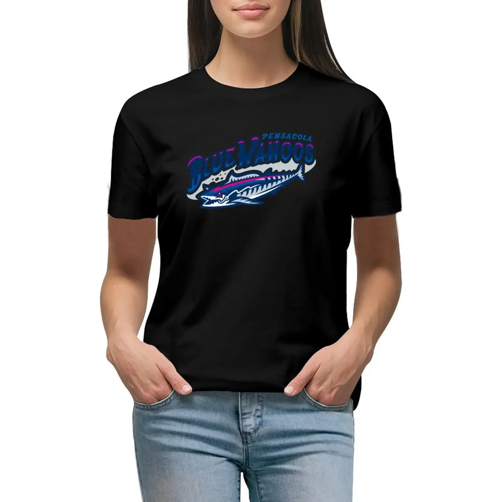 

Pensacola Blue Wahoos icons T-Shirt tops anime plus sizes new edition white t-shirts for Women