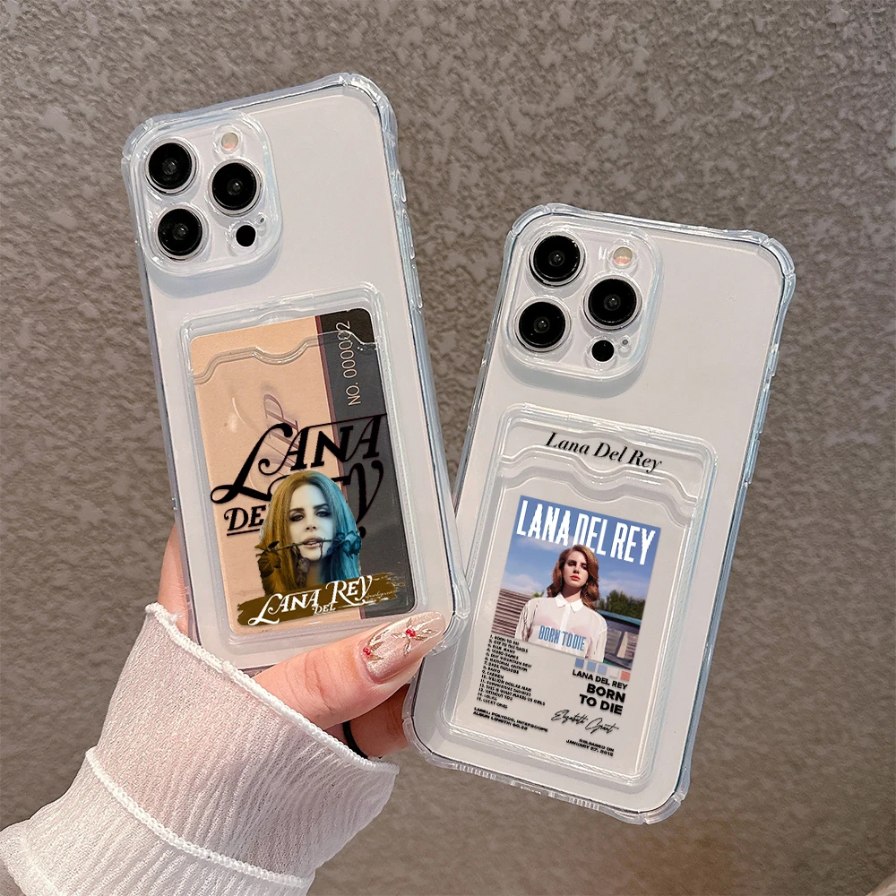 Singer Kraft Lana Del Rey Card Hold Case For iPhone 15 14 13 12 11 Mini Pro Max X XR XSMax 6S 6 7 8 Plus SE20 Anti-fall Cover