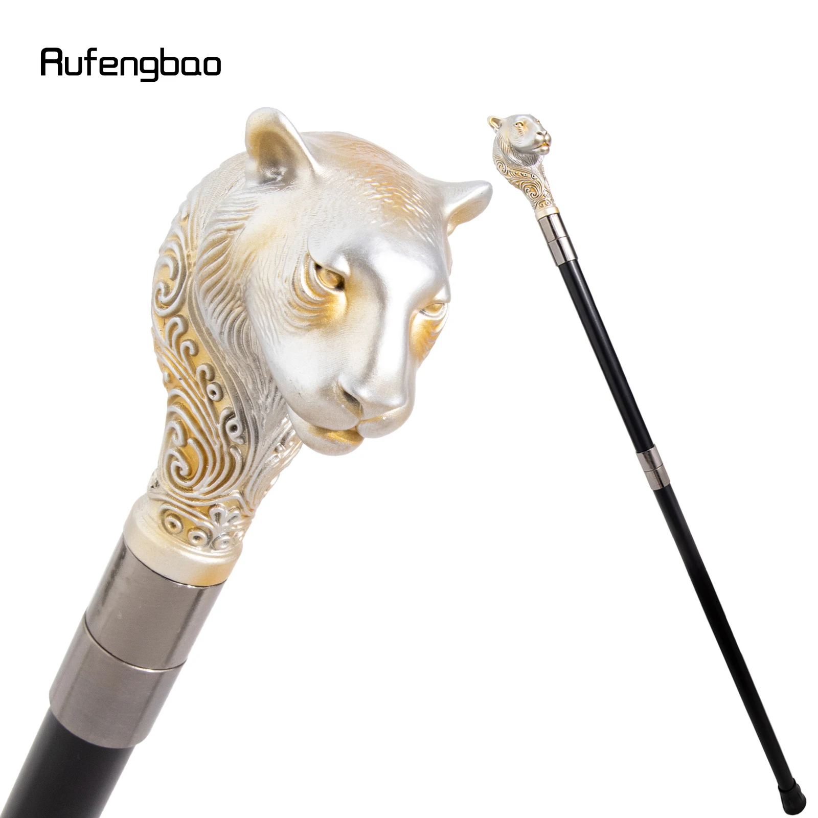 Yellow Resin Leopard Head Walking Cane Fashion Cane Decorative Cane Halloween for Cosplay Parties, for Cosplay & Party 92cm