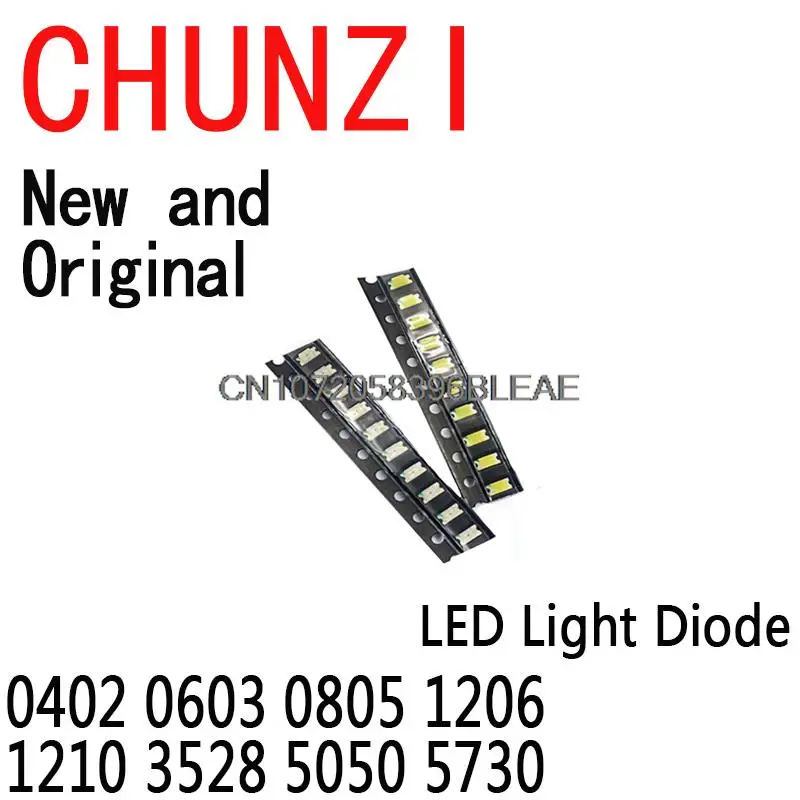100PCS Smd Led Red Yellow Green White Blue Light Emitting Diode Clear LED Light Diode 0402 0603 0805 1206 1210 3528 5050 5730