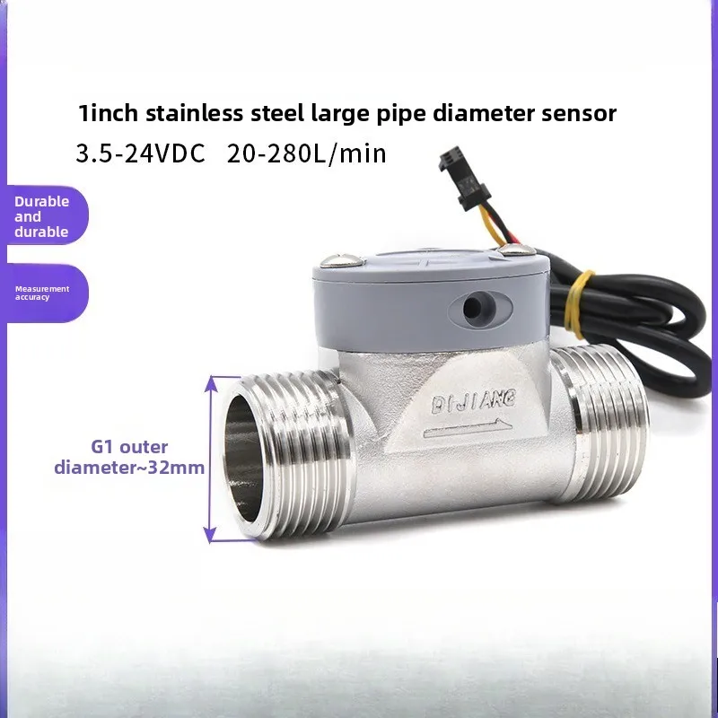 

Расходомер Датчик расхода воды 1-дюймовая промышленная канализационная труба, расходомер воды Измеритель жидкости из нержавеющей стали