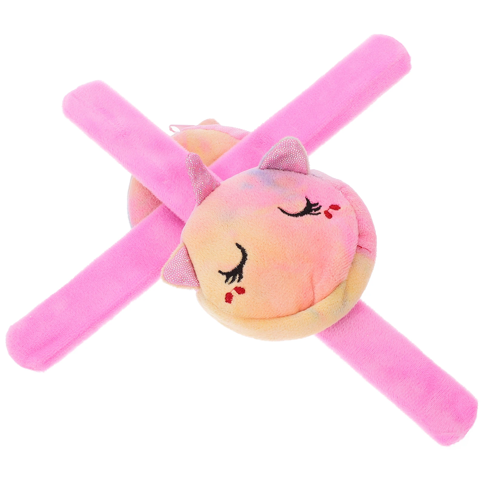 

2 Pcs Bracelet Unicorn Stuffed Animal Slap Wristband Pink Polyester Child