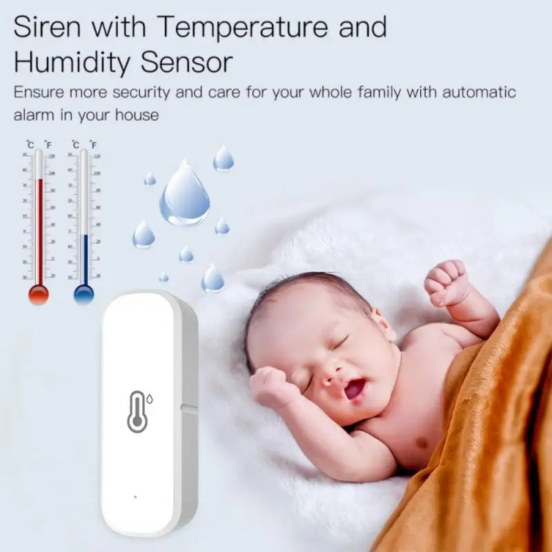 CORUI WIFI ZigBee Tuya Smart Temperature & Humidity Senser Alexa Google Home Voice Indoor Hygrometer Thermometer For Smart Life