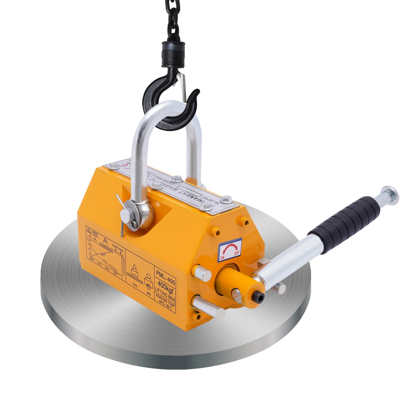 

880LB/400KG Steel Magnetic Lifter Lifting Magnet Heavy Duty Permanent Lift Magnets for Hoist Shop Crane Block Board