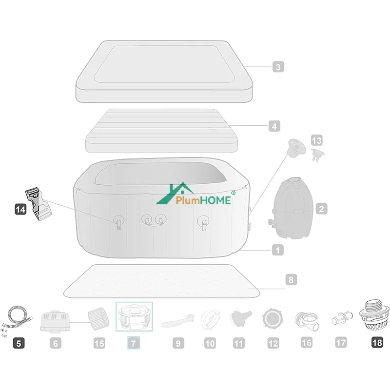 Chemical Chlorine Dispenser System P05345 P03821 Chlorine Dispenser Replacement For Lay Z Spa Hot Tub Spa Pool