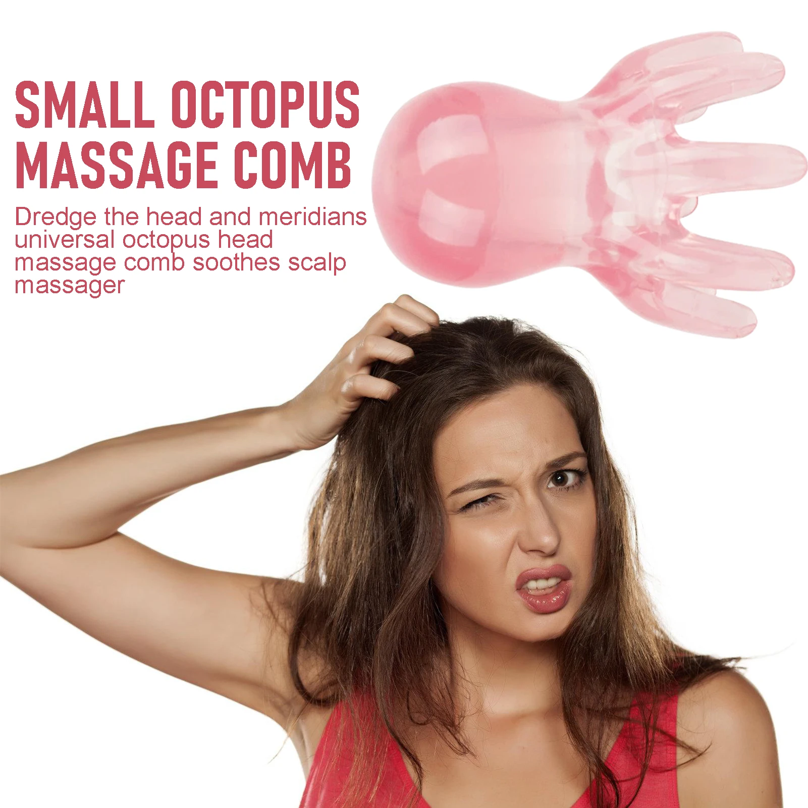 

Octopus Shape Scalp Massage Comb 8 Tentacles Acupressure Gua Sha Tool for Head Scalp Facial Body Massage