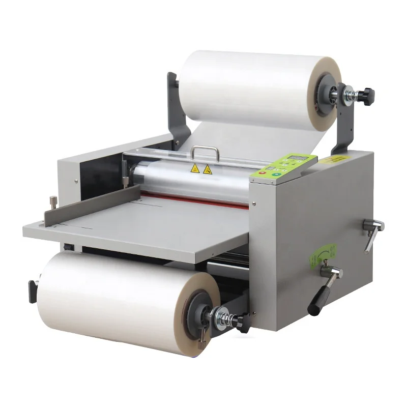 

QK-L380 Desktop A3+ paper multi functional hot and cold paper roll laminator lamination laminating hine with steel rod