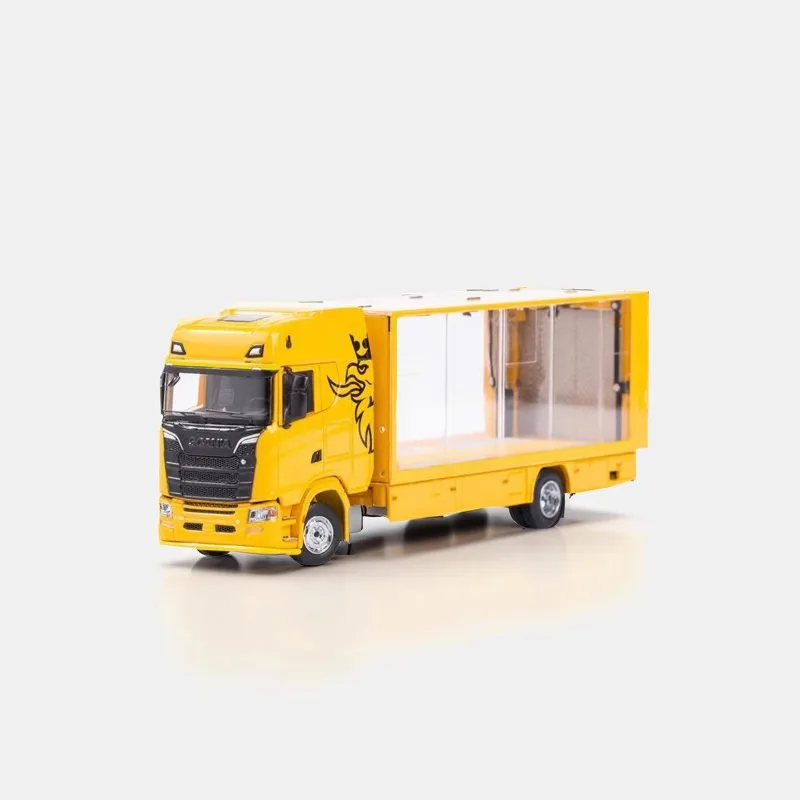 

Stock 1:64 container truck double-wing trailer diecast alloy car model, boys' toys, children's festival gifts, adult decorations