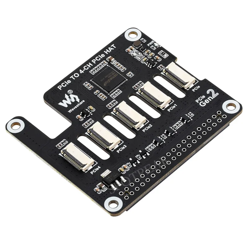 Raspberry Pi 5 PCIe to 4-CH PCIe FFC HAT Board Pi5 4 Channels Waveshare PCIe TO M.2 USB HAT