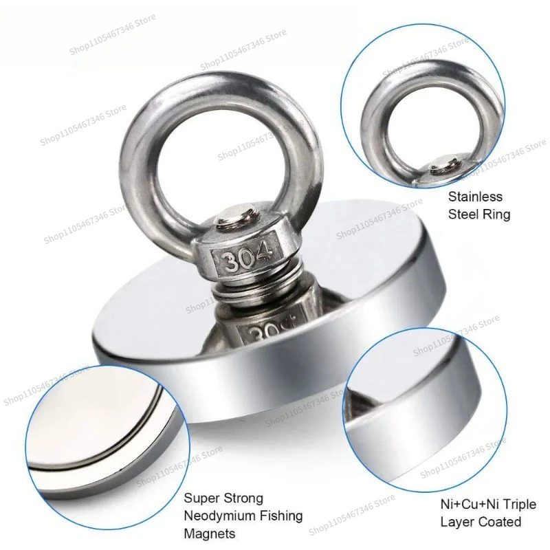 For Super Strong Neodymium Fishing Magnet Hook N52 Heavy Duty Ra