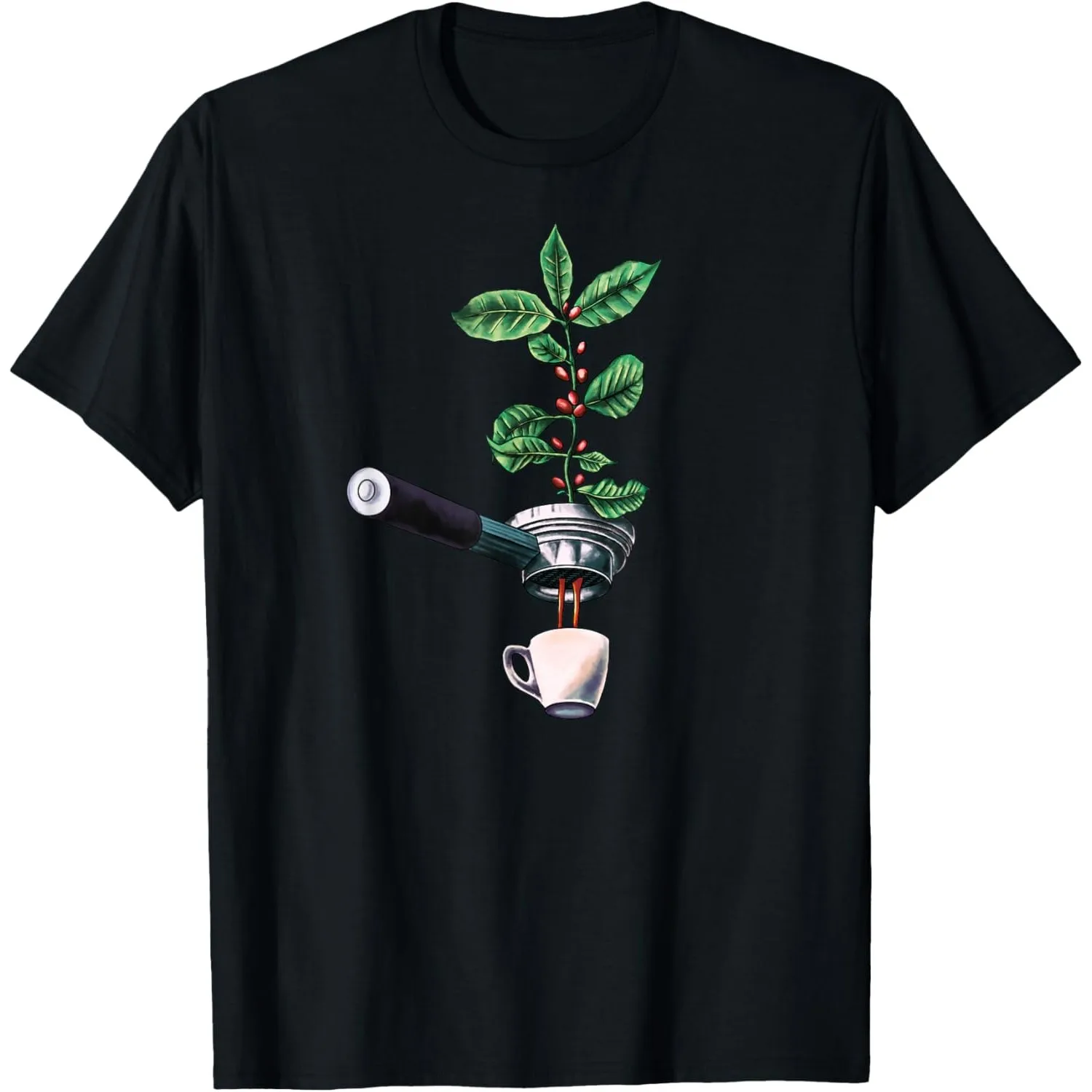

Coffee Plant Espresso Barista Graphic Tee Short Sleeve Men's Round Neck T-Shirt