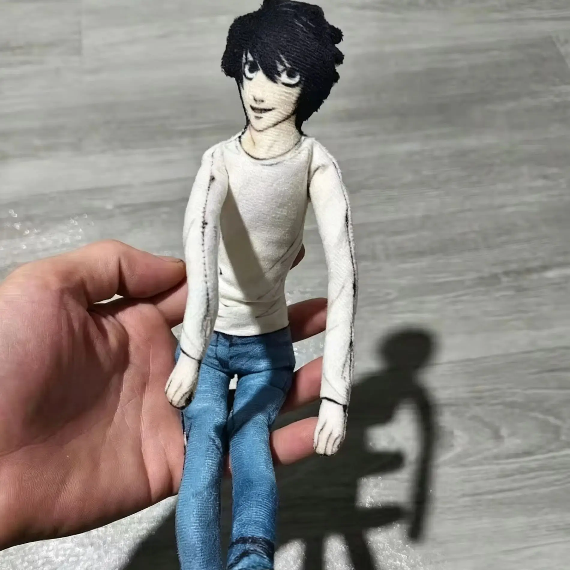 Image of 1/2 Stück Anime Death Note L.Lawliet Cosplay Puppe Plüsch Stoffpuppen Abstrakte Gelenkige Flexible Raumdekoration Halloween Maskottchen Weiche Requisiten