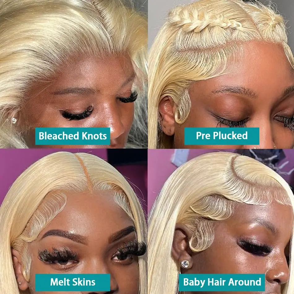40 Inch 250% Density 613 Blonde 13x4 Lace Frontal Wigs Brazilian Body Wave 13x4 Full Lace Frontal Wig Human Hair Wigs for Women image 5