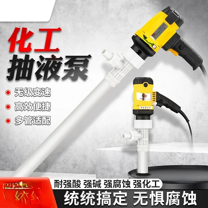 Handheld Pump Electric Liquid Oil Transfer Pump 850W/ 1000W/ 1500W Chemical Water Pump with Corrosion Resistant RPP Pipe 220V