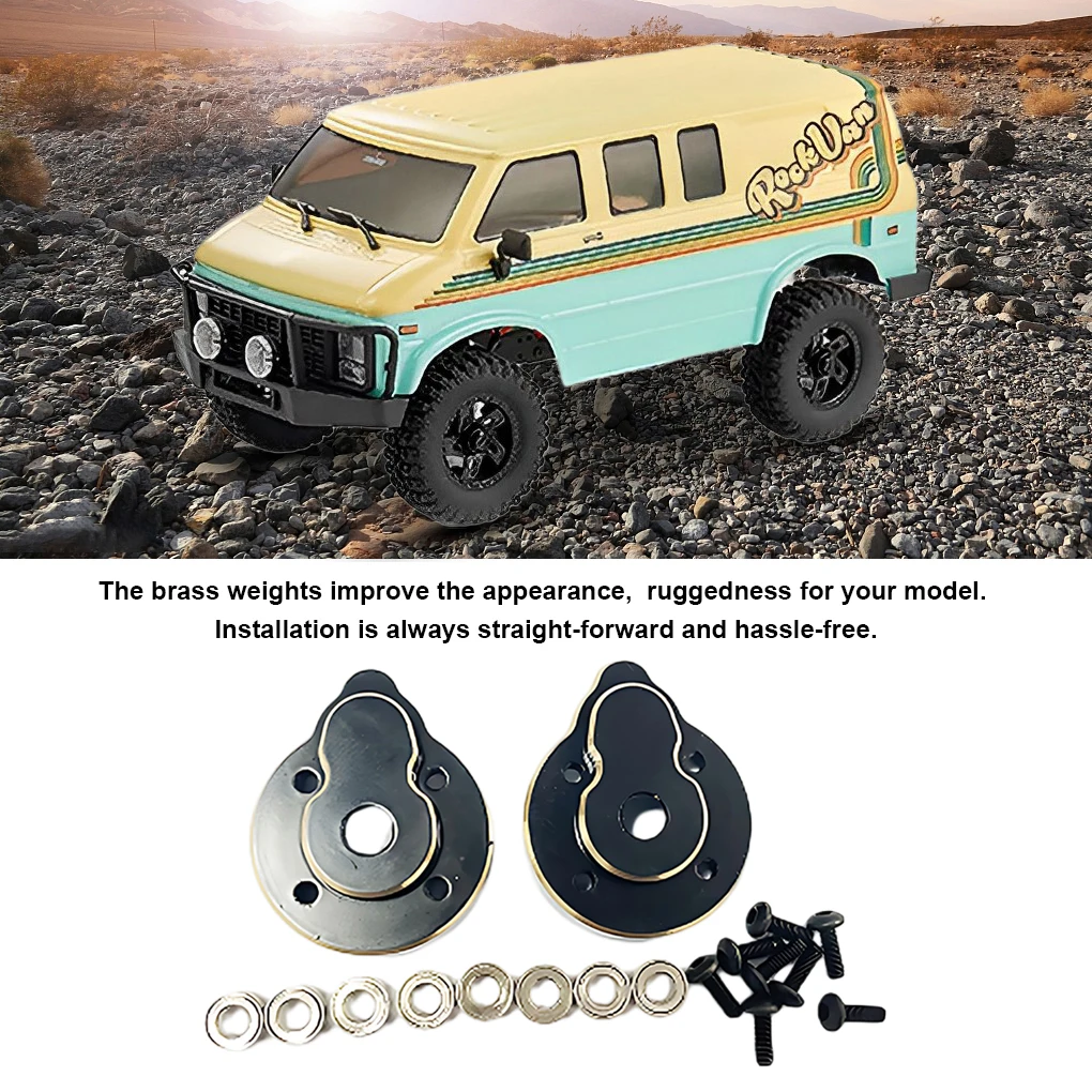 Brass Counterweight Brass Rear Caster Blocks For Hobby Plus CR18P Rock Van 1/18 RC Car Upgrade Parts