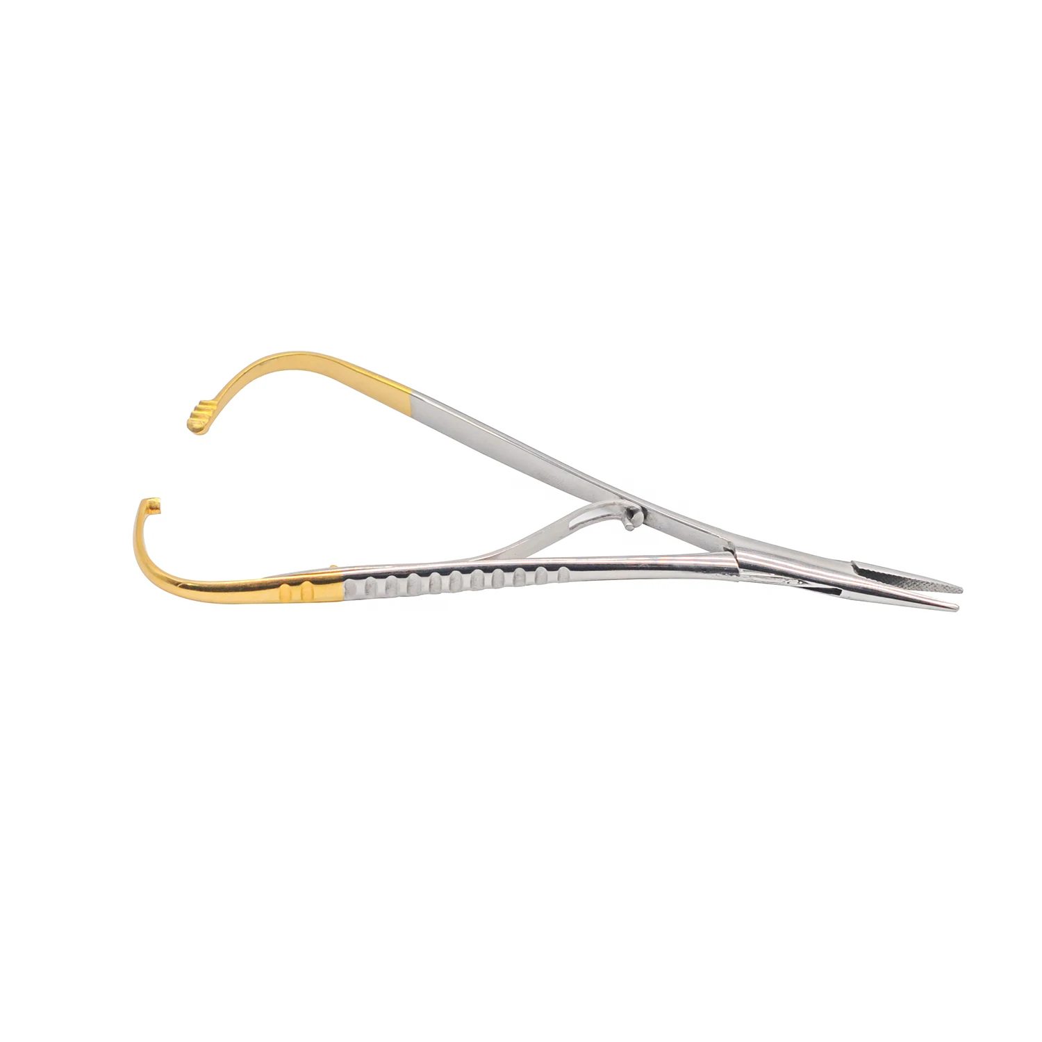 

1x стоматологический держатель иглы с прямой головкой, щипцы, изогнутая позолоченная ручка, ортодонтические плоскогубцы из нержавеющей стали, хирургический инструмент