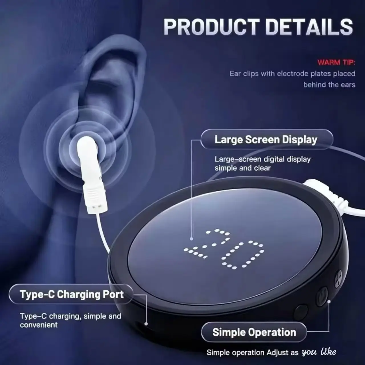 nerve stimulator vago for Anxiety/Sleep/Relaxation/Focus and Long Term Stress Home Use