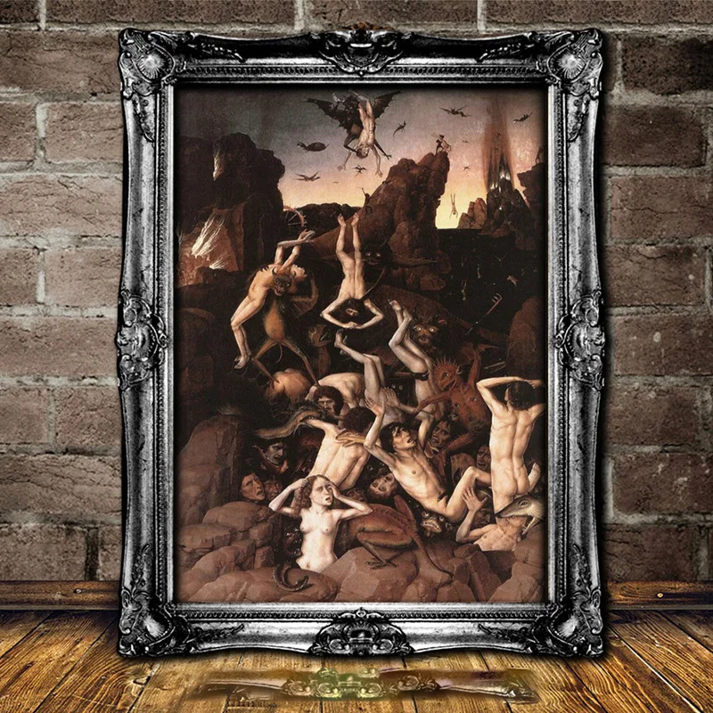 Devil In Hell Poster Demonic Art Occult Demonology Satanic Art Satan In Hell Sinner Wall Picture Canvas Painting Room Home Decor