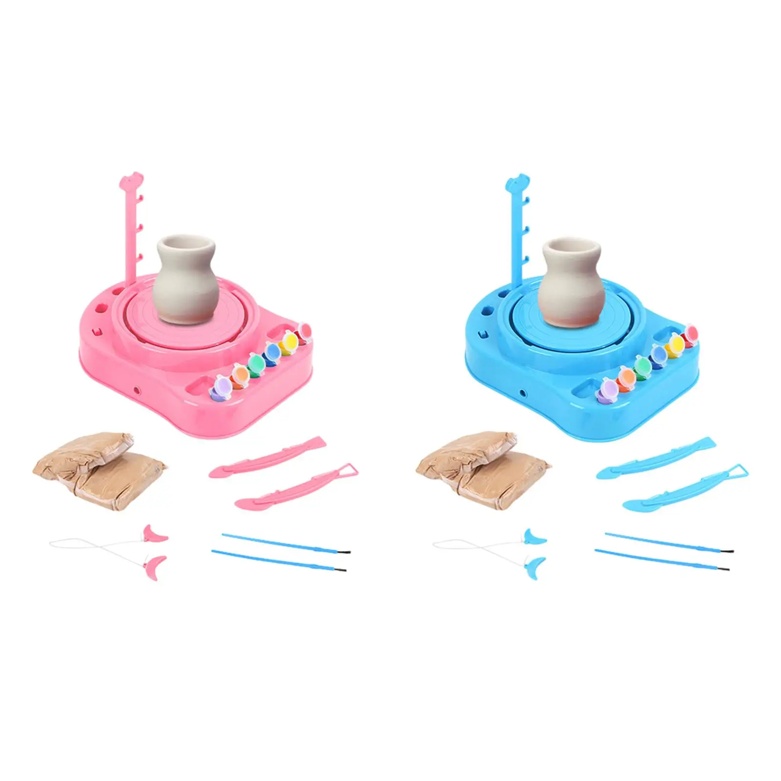 Kids Pottery Forming Machine, Electric Pottery Wheel, DIY Mini Handmade Ceramic Pottery Machine for Prechool,