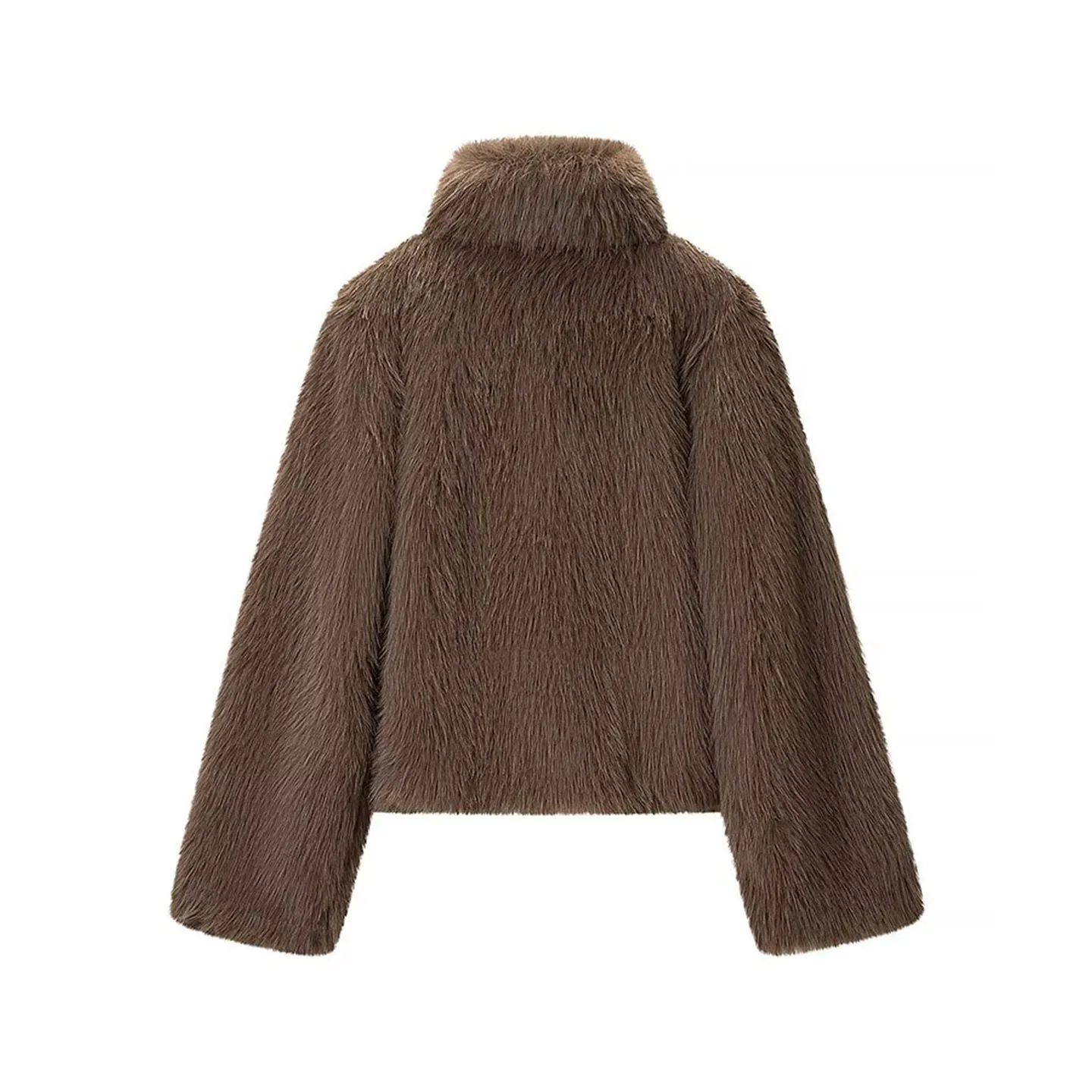 Długi płaszcz z futra Ele Long Sve, damski, modny, młodzieżowy, dopasowany krój, nowość na zimę 2025, skóra marki Sle Z