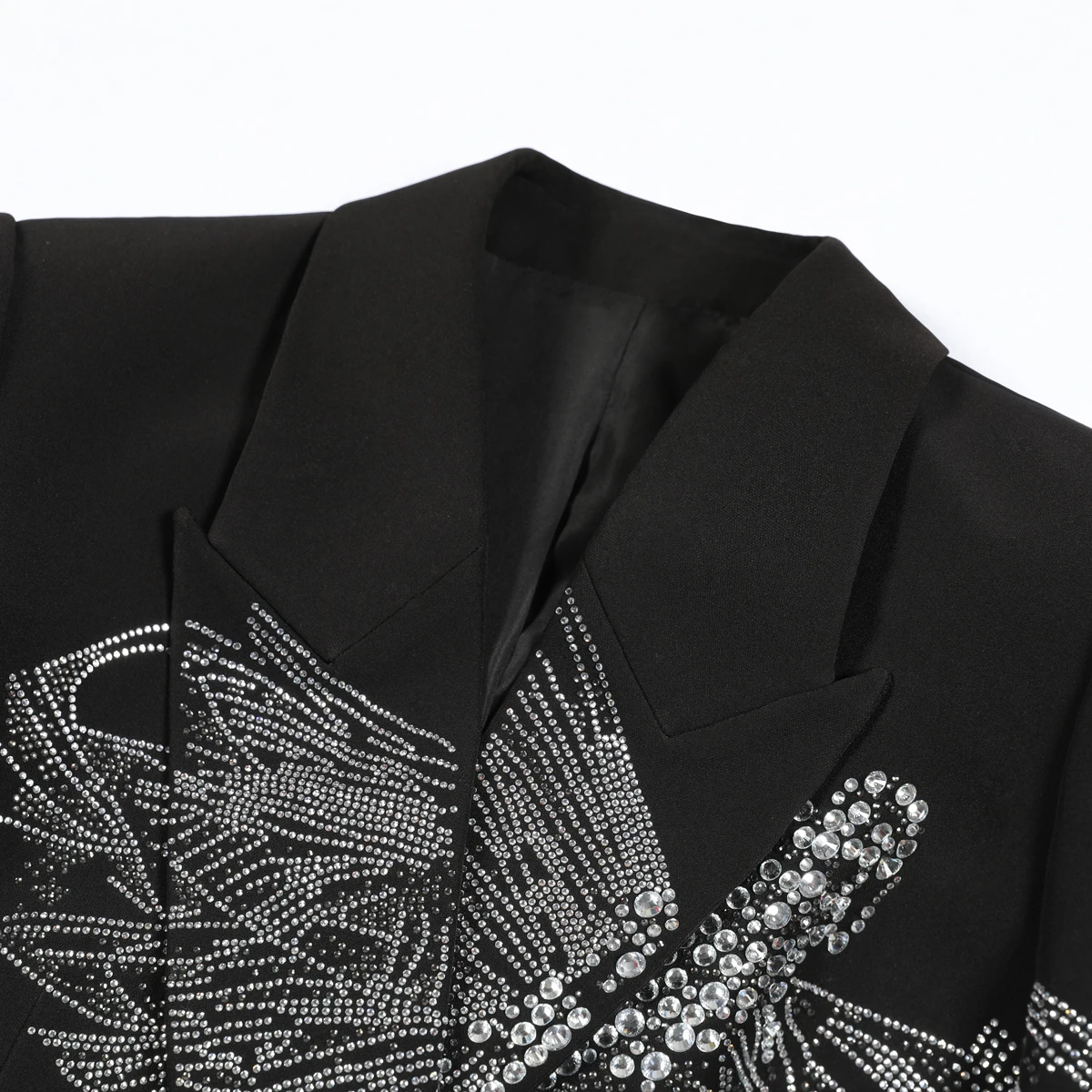 

Spring Autumn New Spot Women's Slimming Suit Jacket - High-Quality High-End Heavy Industry Hot Stamping Long Sleeve Top