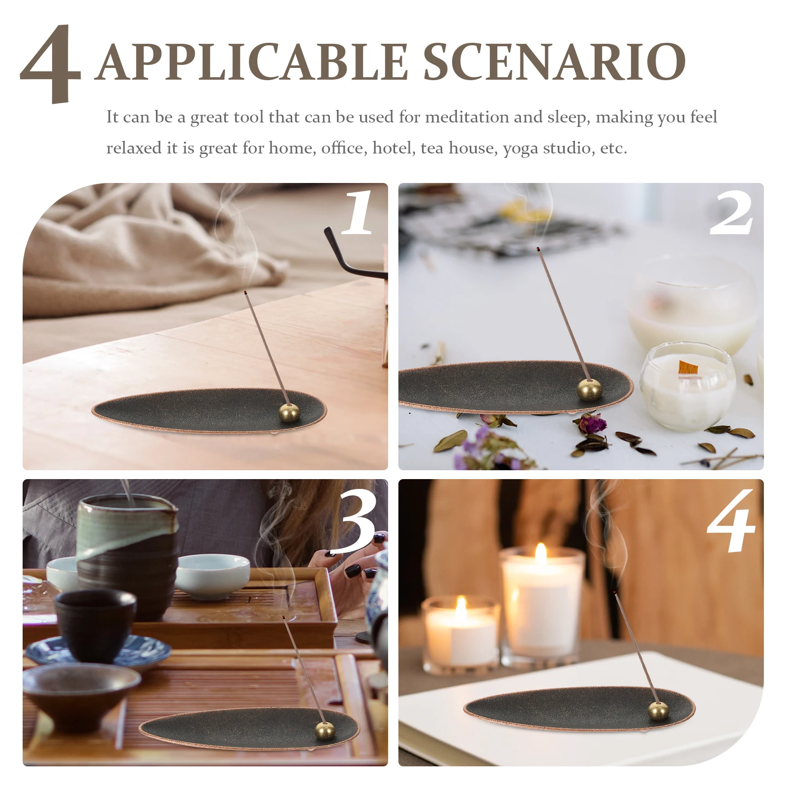 

Incense Stick Holder Alloy Retro Censer Mini Burner Decorative Tray Aromatic Relaxation Home Office Yoga