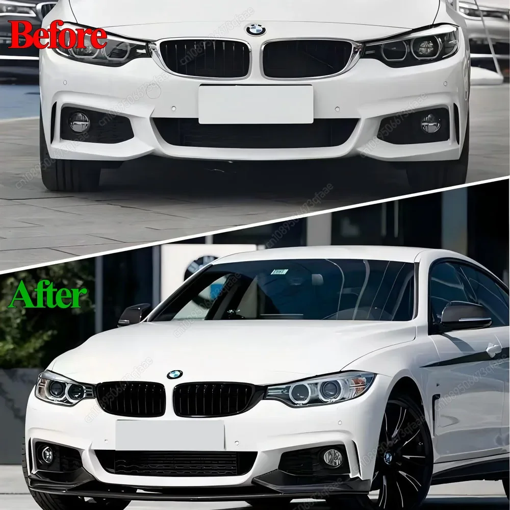 Car Front Bumper Lip Splitter Diffuser Cover For BMW 4 Series F32 F33 F36 M-Sport 420i 430i 420d M440i 2014-2020 Black Tuning