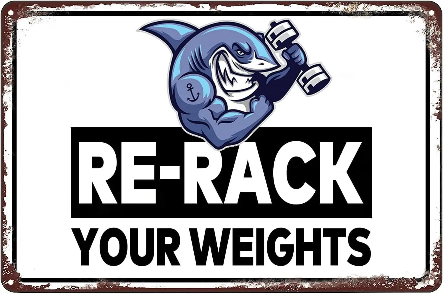 Please Re Rack Your Weights Retro Sign Wall Decorative for Home Gym Living Room Man Cave Garage Bedroom Outdoors Decor 8x12 sign