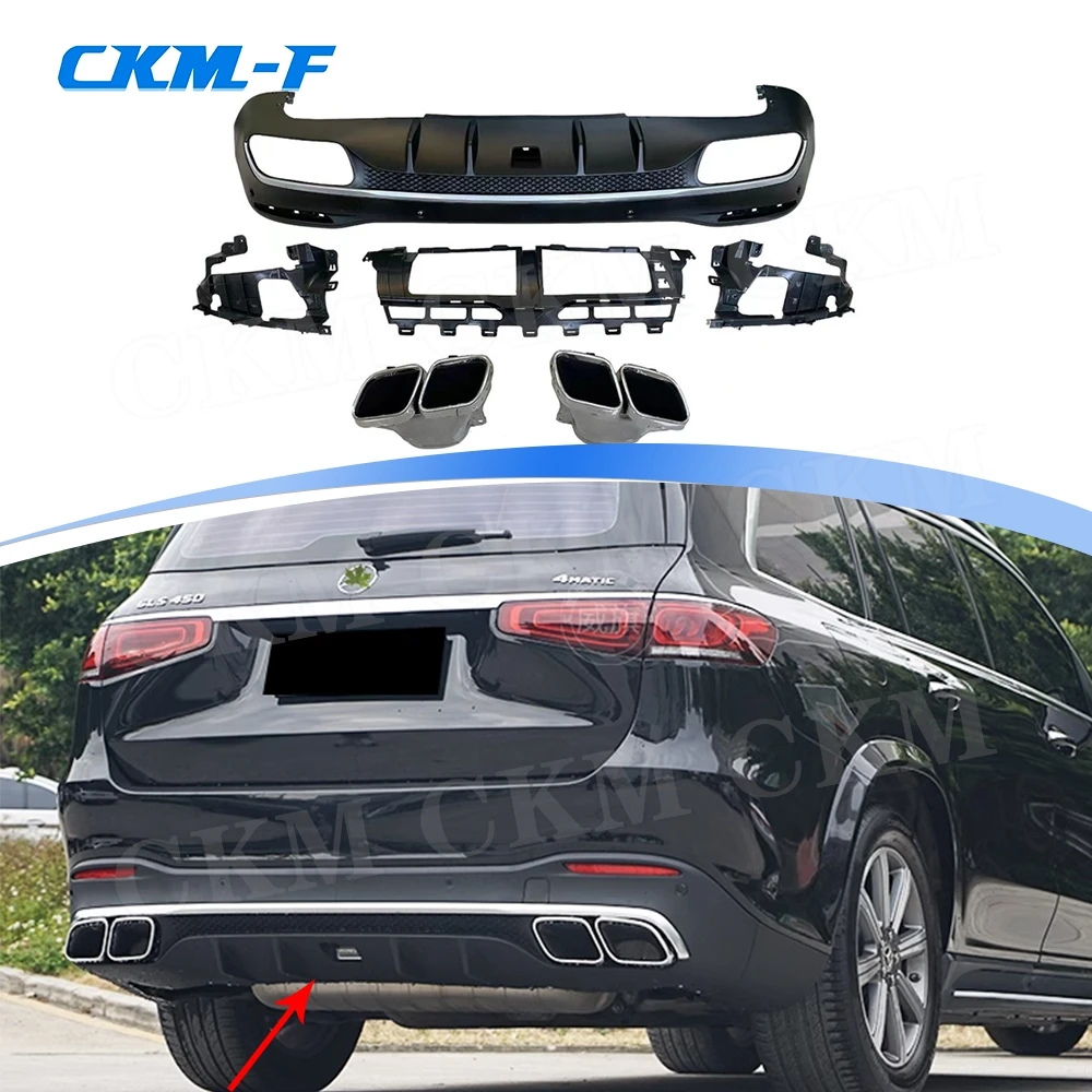 

Car Rear Diffuser Lip Spoiler Bumper Guard with Exhaust Muffler Tips Accessories for Mercedes Benz GLE W167 GLE63 AMG 2020+