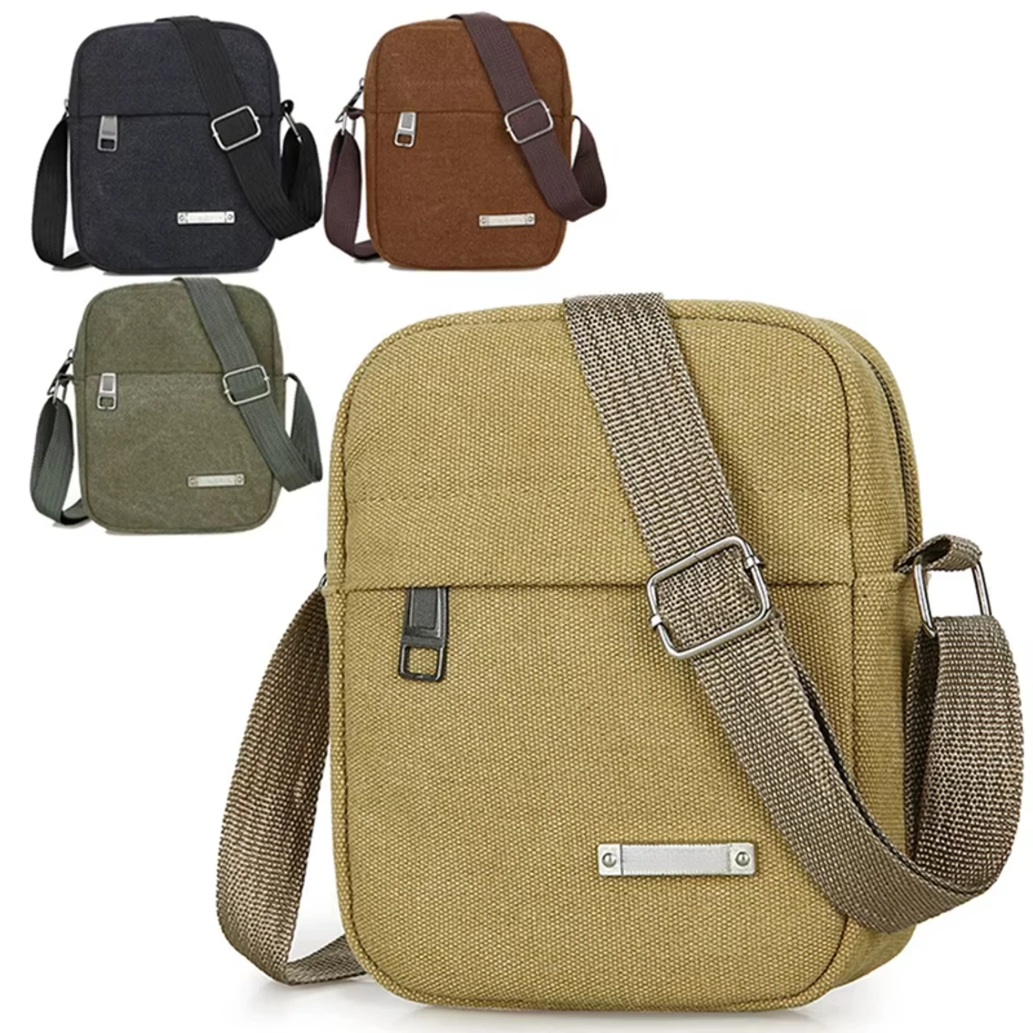 Men's Fashion Canvas Small Bag, Casual Mini Handbag, cross body shoulder messenger bag, men's wallet and hand