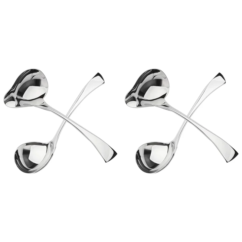 

Набор из 4 маленьких половников для соуса BAAJ, с носиком для наливания, из нержавеющей стали, можно мыть в посудомоечной машине