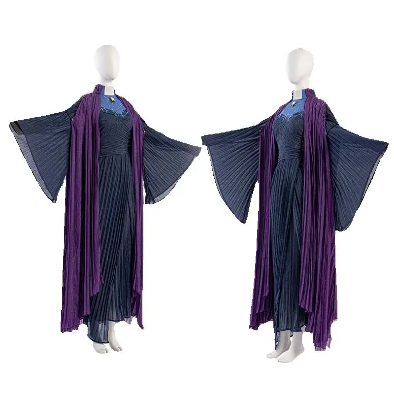 

Agatha Harkness Cosplay Costume Women Purple Dress Uniform with Cloak Holloween Carnival Party Outfits