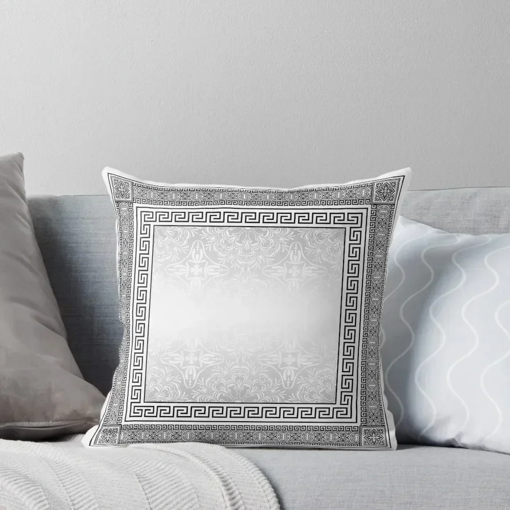 

Greek Keys Black Grey White with Pattern Throw Pillow Luxury Pillow Case Cushions Cover Rectangular Cushion Cover pillow