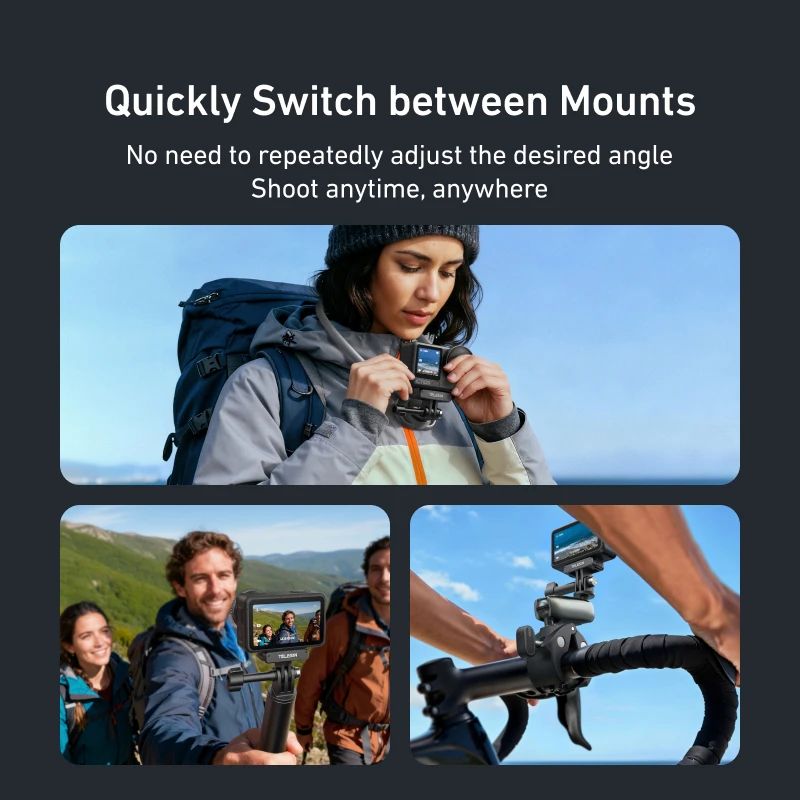 TELESIN Für DJI OSMO Action 6 Qucik Release Magnetische Zwei Klaue Adapter Halterung Zubehör Dual Klaue Schnittstelle – Detail 5