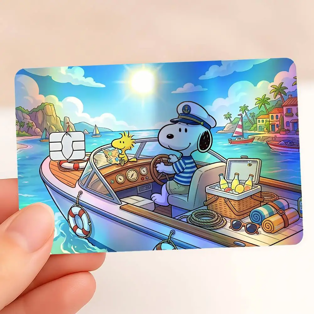 Cute Dog S-SnoopyS Card Skin Sticker For Debit Credit Card Laser Reflective
