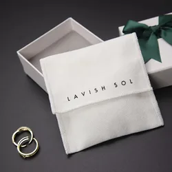 Cotton Canvas Envelope Jewelry Gift Pouch Flap Jewelry Earring Packaging Jewelry Drawstring Pouch With Printing Logo