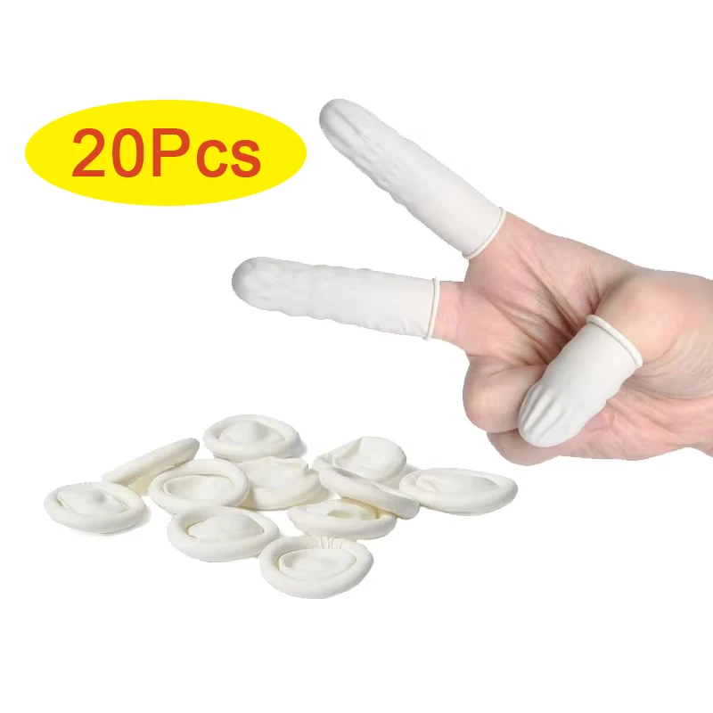 Protective Fingertip Natural Rubber Gloves Disposable Latex Finger Cots for Workplace Safety Nail Makeup Eyebrow Extension