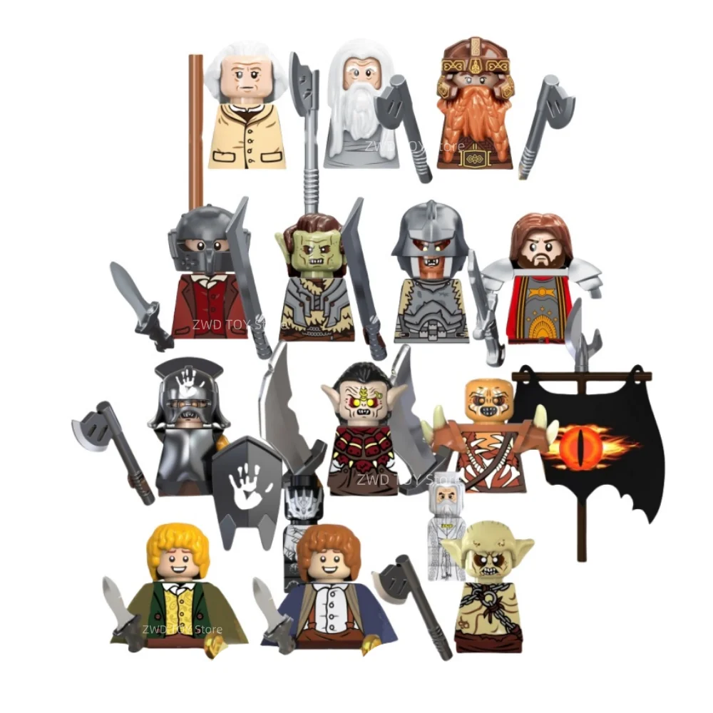 Movie Series Knight Military Elevn Knight Orcs Sauron Ringwraith Warrior Weapon Armor Figures Building Blocks Kids Toys Gifts