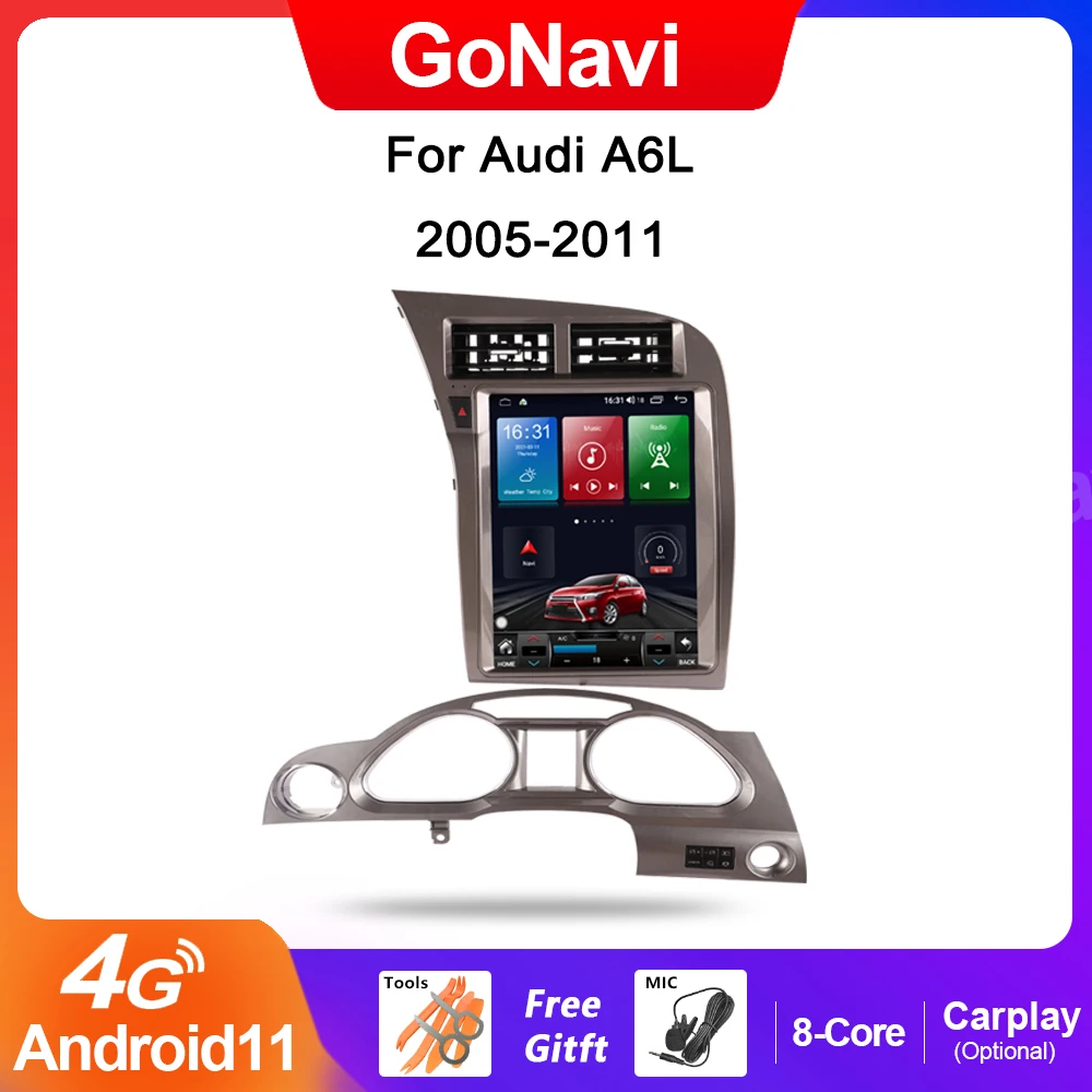 

GoNavi For Audi A6 A6L Q7 2005-2011 Android 11 Car Radio DVD Multimedia Video Player Auto Navigation Stereo GPS 4G DSP WIFI