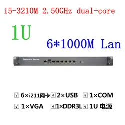 1U  Firewall Soft Router Server intel i5-3210M 2.5Ghz  5025U 1.9Ghz 6*1000M LAN  Mini PC VGA COM AES-NI OPNsense ESXi