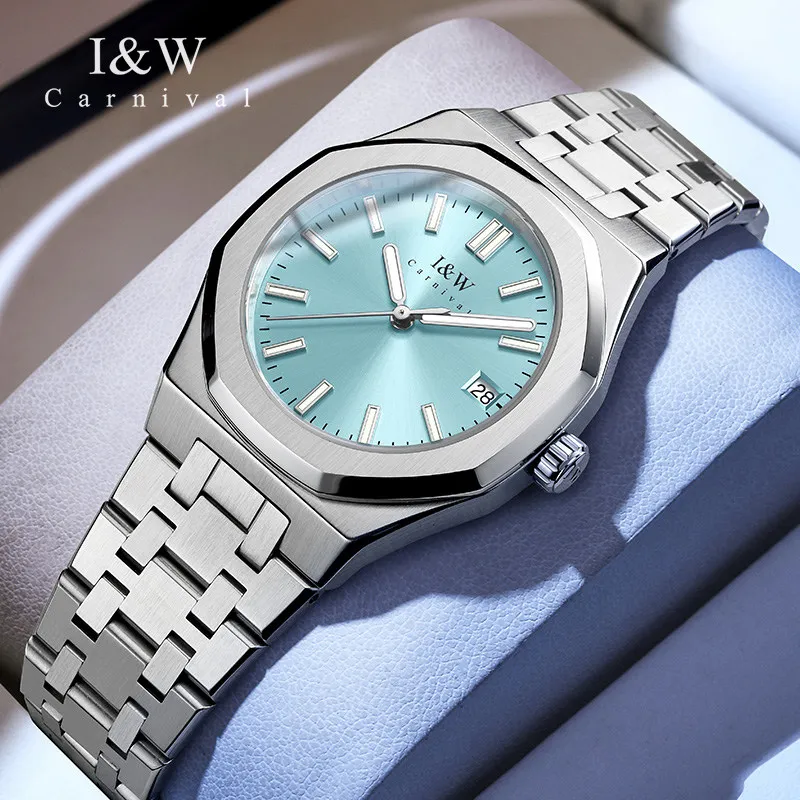 

Новые женские часы 2026 года из Швейцарии, люксовый бренд CARNIVAL, кварцевые часы высокого качества с сапфировым стеклом, водонепроницаемые, с датой, Montre Femme