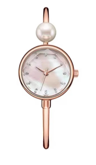 

Жемчужный браслет, элитные часы, женская ниша, простой темперамент, студенческий круглый универсальный водонепроницаемый кварц