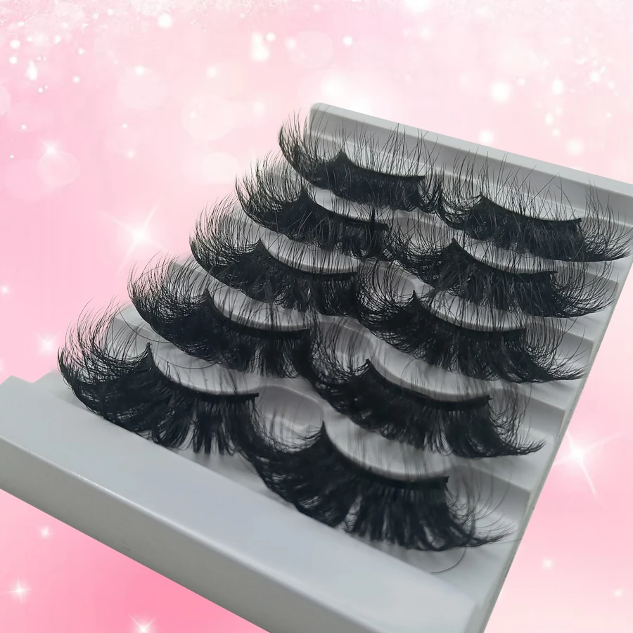 5 pairs of 25mm super fluffy false eyelashes, artificial thick fluffy eyelashes, naturally extending fluffy and vivid eye makeup
