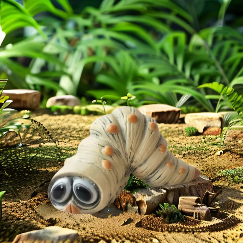 مضحك في الهواء الطلق كاتربيلر تمثال الراتنج الحرفية نابض بالحياة حديقة دودة زخرفة اليدوية الحيوان تمثال هالوين ديكورات للباحة #4