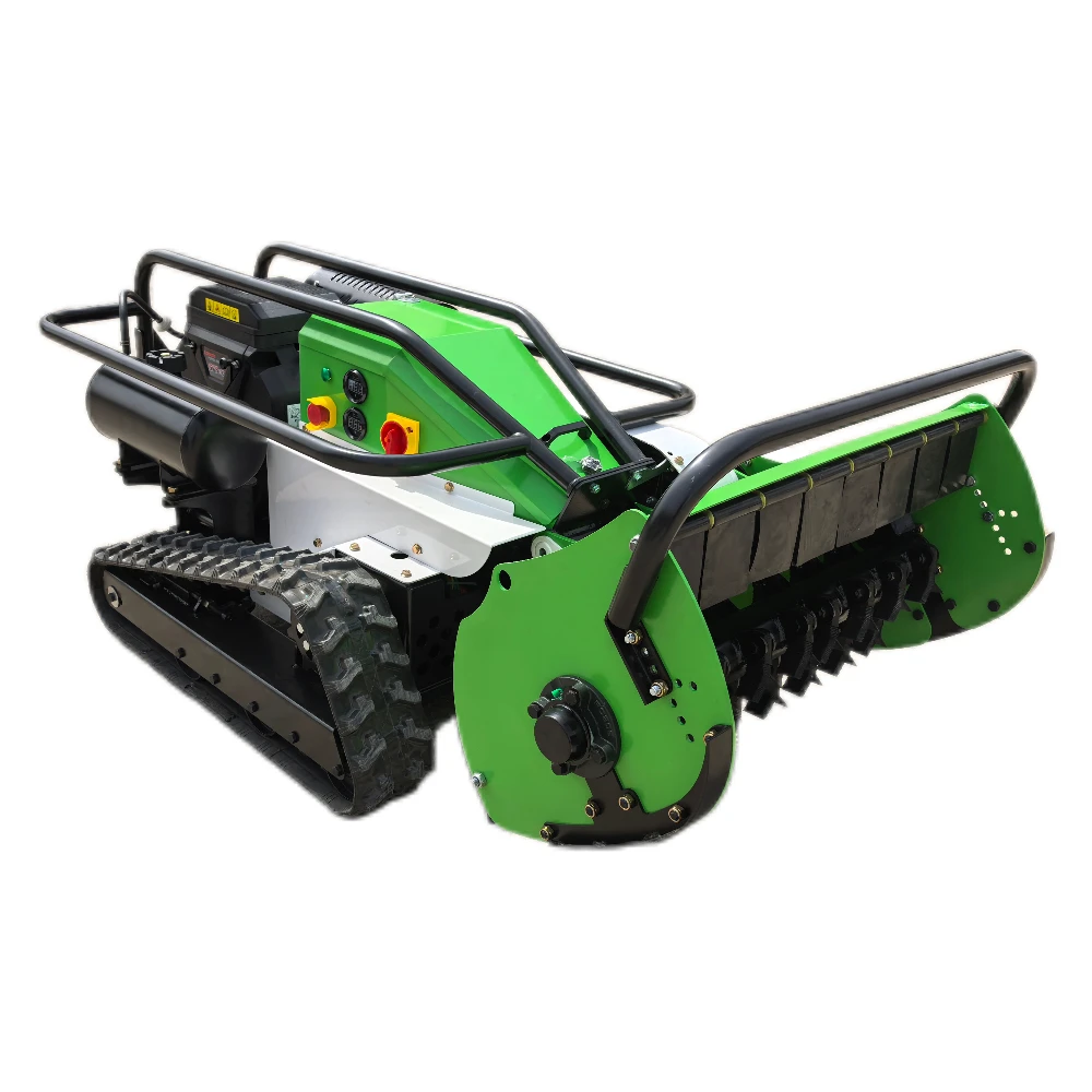 Industrial 420cc Flail Farm Lawn Mower Self-Propelled Feature 1600W 800mm-1000mm Cutting Width Remote Control 24V Grass Box