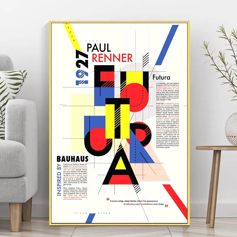 Modernist Bauhaus Geometric Poster Sticky HD Quality Wall Art Retro Posters for Home Kawaii Room Decor