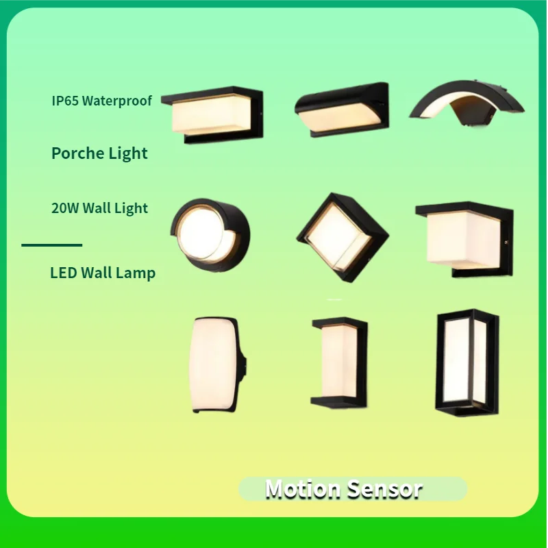 

Waterproof LED Outdoor Wall Lamp IP65 Motion Sensor Porch Balcony Garden Lighting Modern Simple Style Light for Home Decor